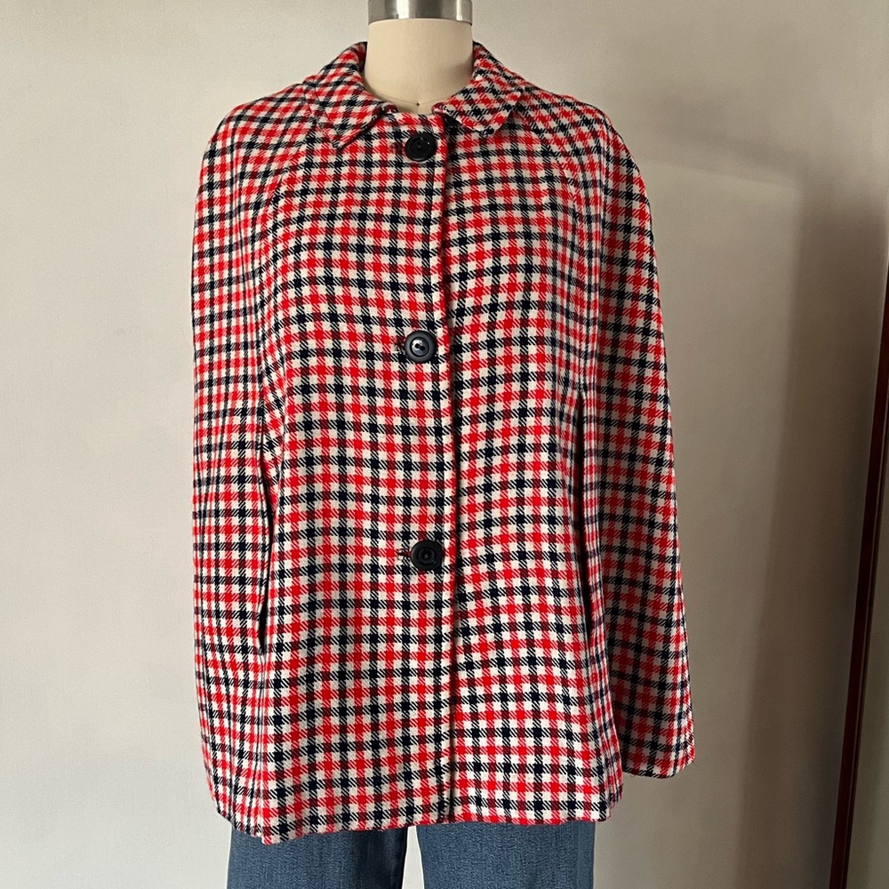 Vintage wool plaid cape
